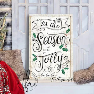 Rustic Farmhouse Christmas Sign Tis the Season Sign to Be - Etsy | Etsy (US)