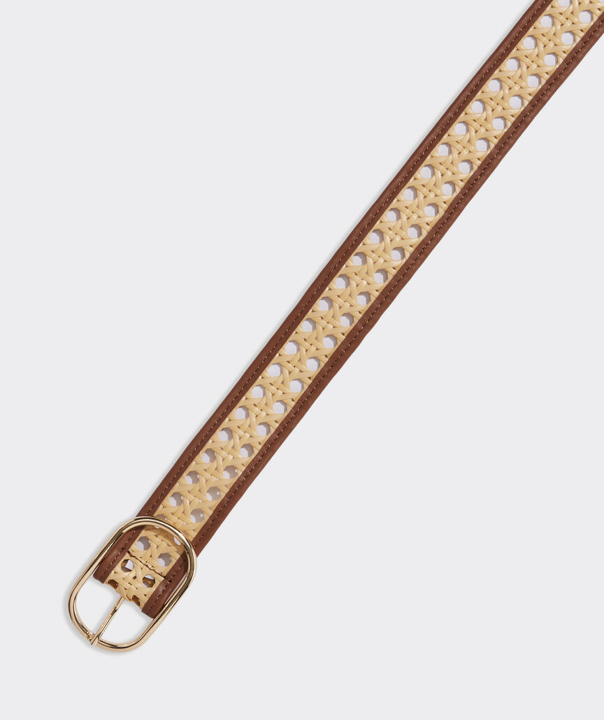 Leather Trim Caned Belt | vineyard vines