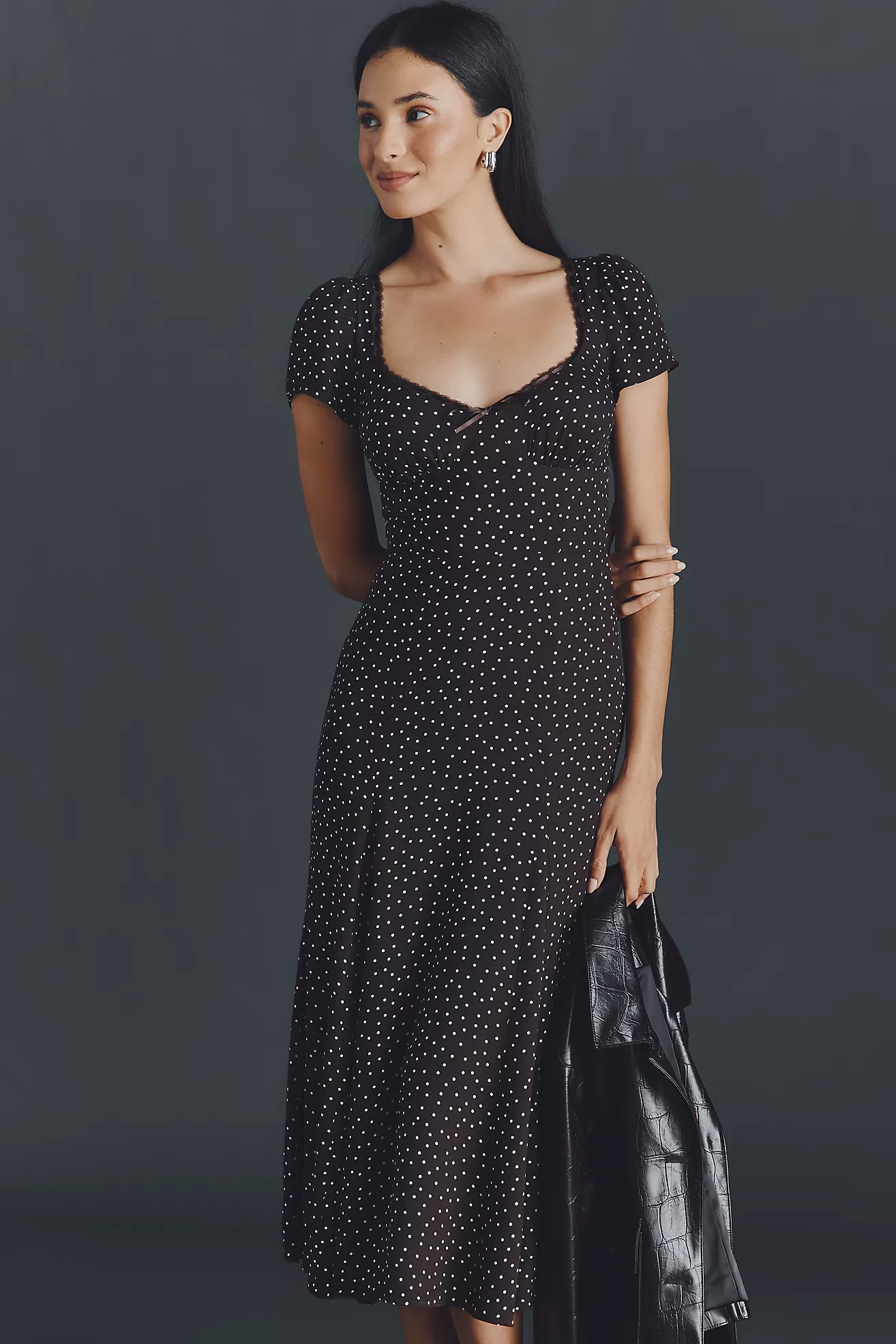 Reformation Afton Short-Sleeve A-Line Midi Dress | Anthropologie (US)