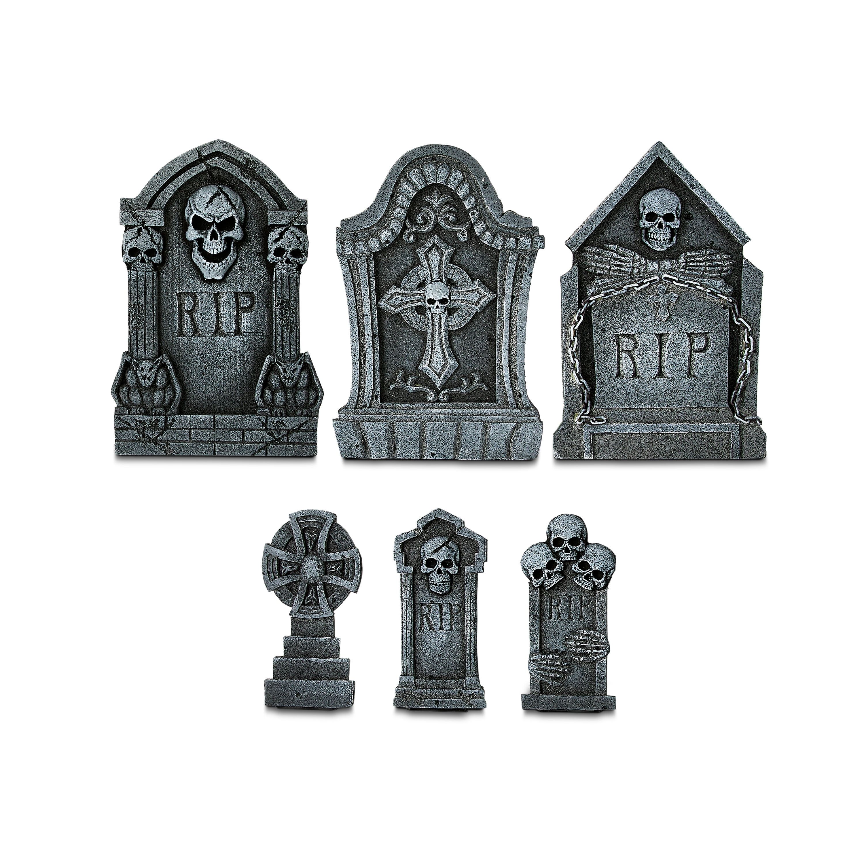 Halloween Foam Tombstone Indoor/Outdoor Decorations, 6 Count, by Way To Celebrate | Walmart (US)