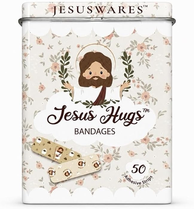 Jesus Hugs Bandages, 50 Count Sterile Adhesive Bandages for Kids & Adults, 5 Christian Designs, L... | Amazon (US)