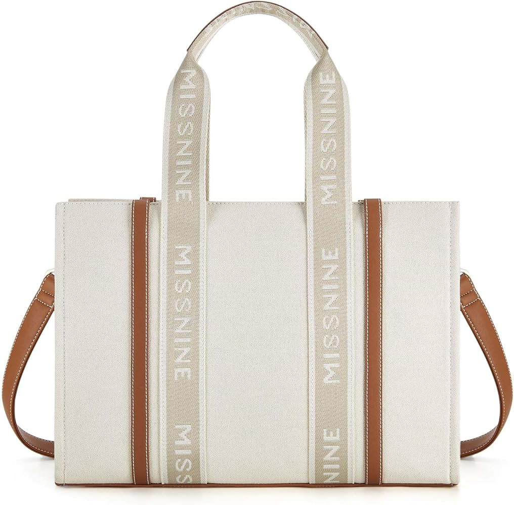 Missnine Tote Bag for Women Canvas Top Handle Satchel Purse Trendy Lightweight Hobo Shoulder Bag ... | Amazon (US)