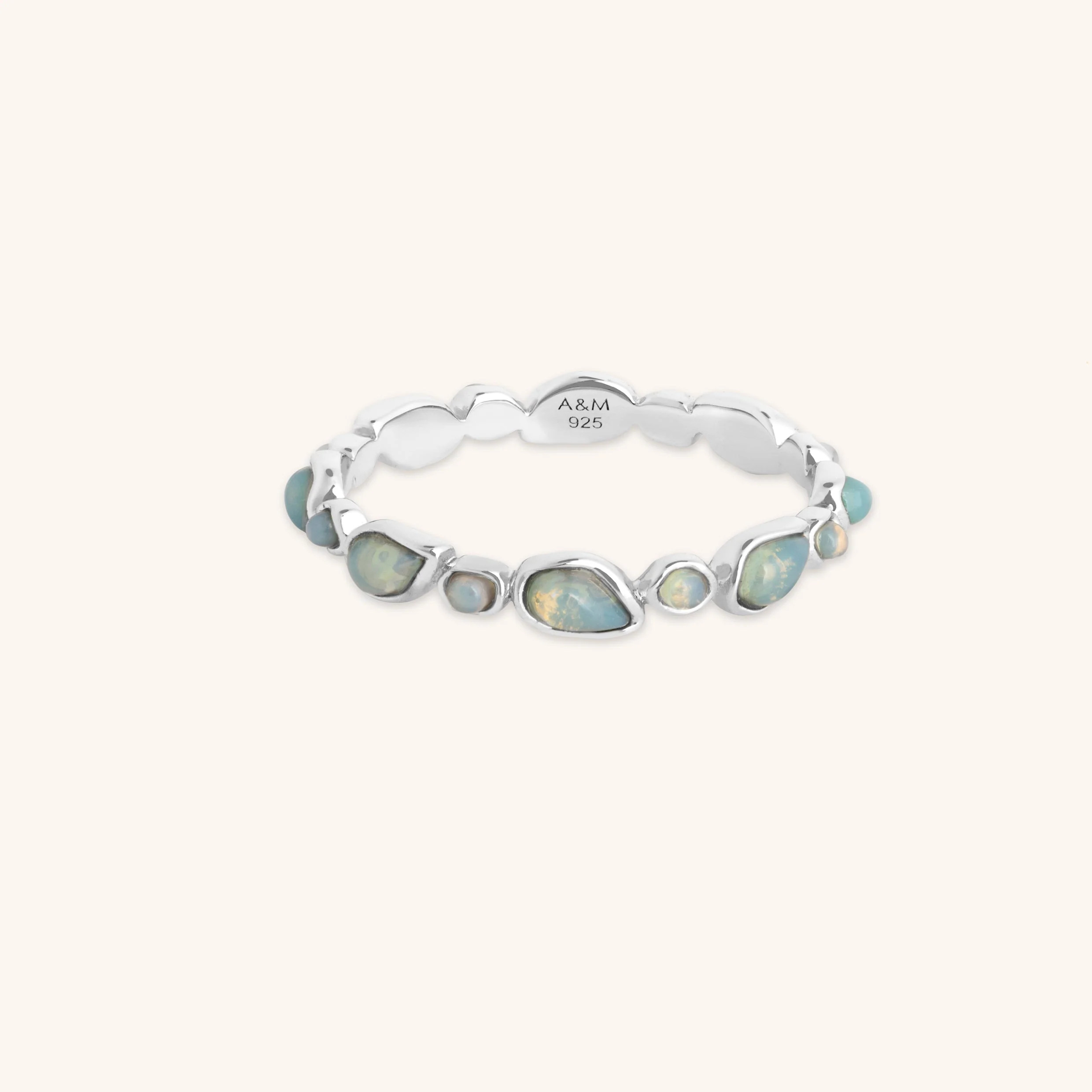 Opal Pear Silver Band Ring | Astrid & Miyu | Astrid & Miyu US