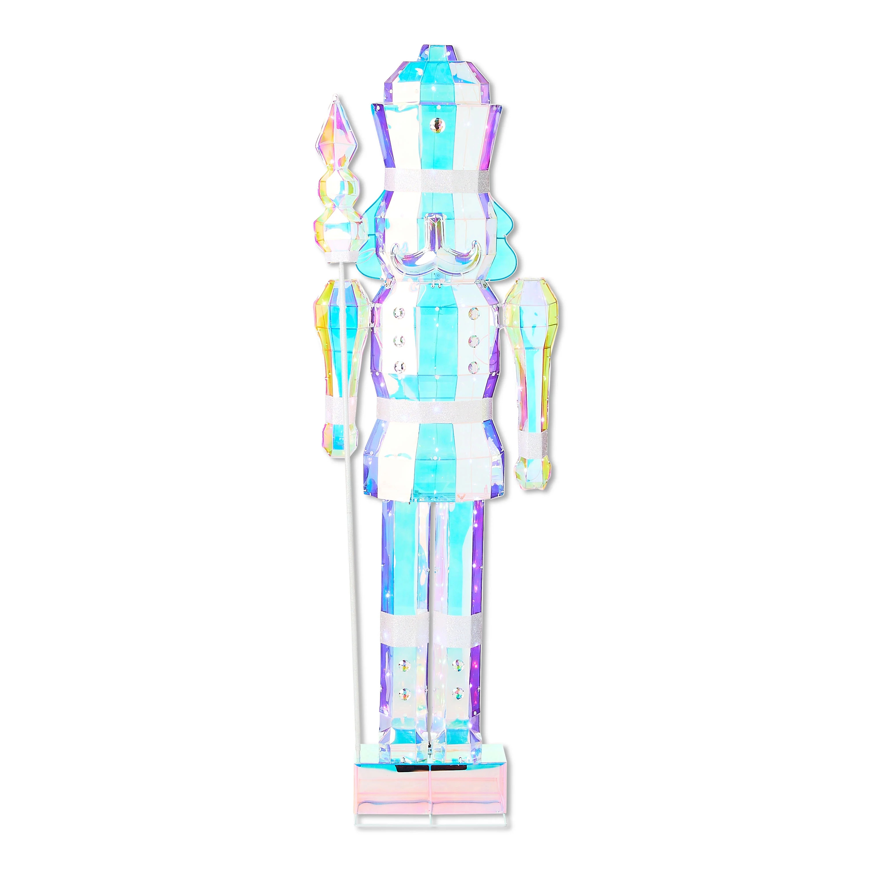 Light-Up Prismatic Nutcracker Indoor/Outdoor Christmas Decoration, Iridescent, 6', by Holiday Tim... | Walmart (US)