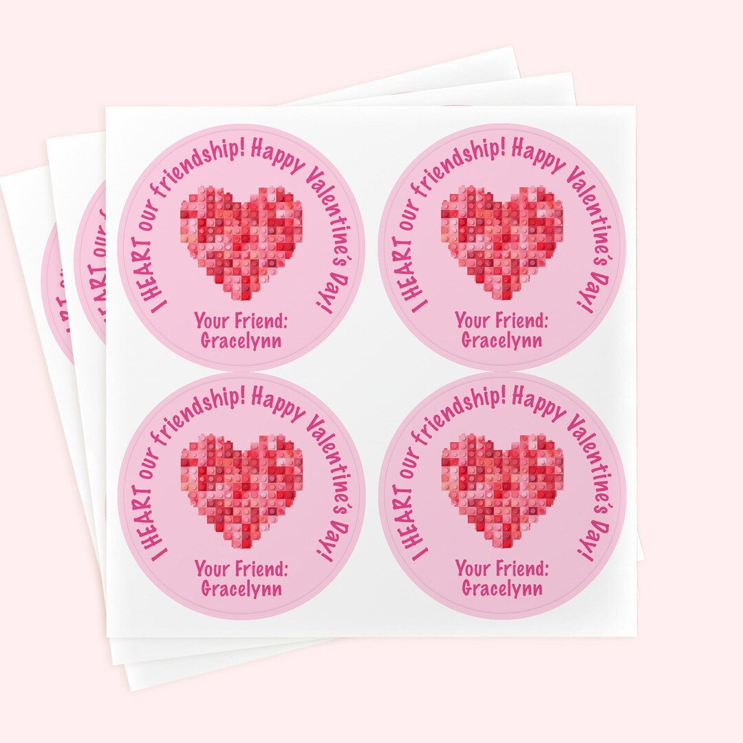 Personalized Valentine's Day Stickers | Sweet Heart Sticker 2" Round - Etsy | Etsy (US)