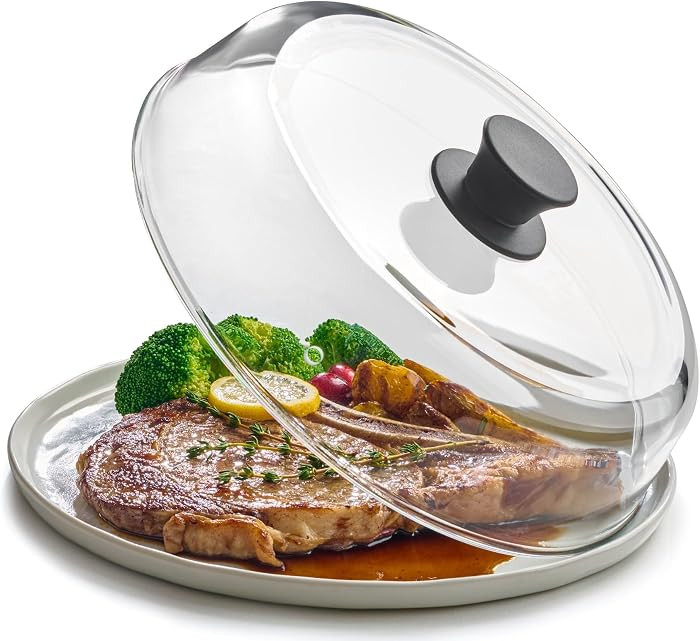 Le'raze 10in Glass Microwave Splatter Cover - Easy Grip Cool Touch Handle | Amazon (US)