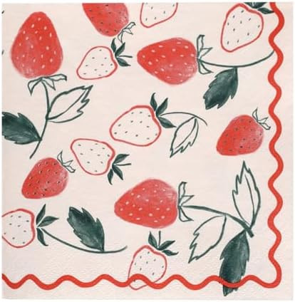 Talking Tables 20 x Strawberry Napkins | 33 cm Paper Serviettes for Wimbledon, Birthday, Baby Sho... | Amazon (UK)