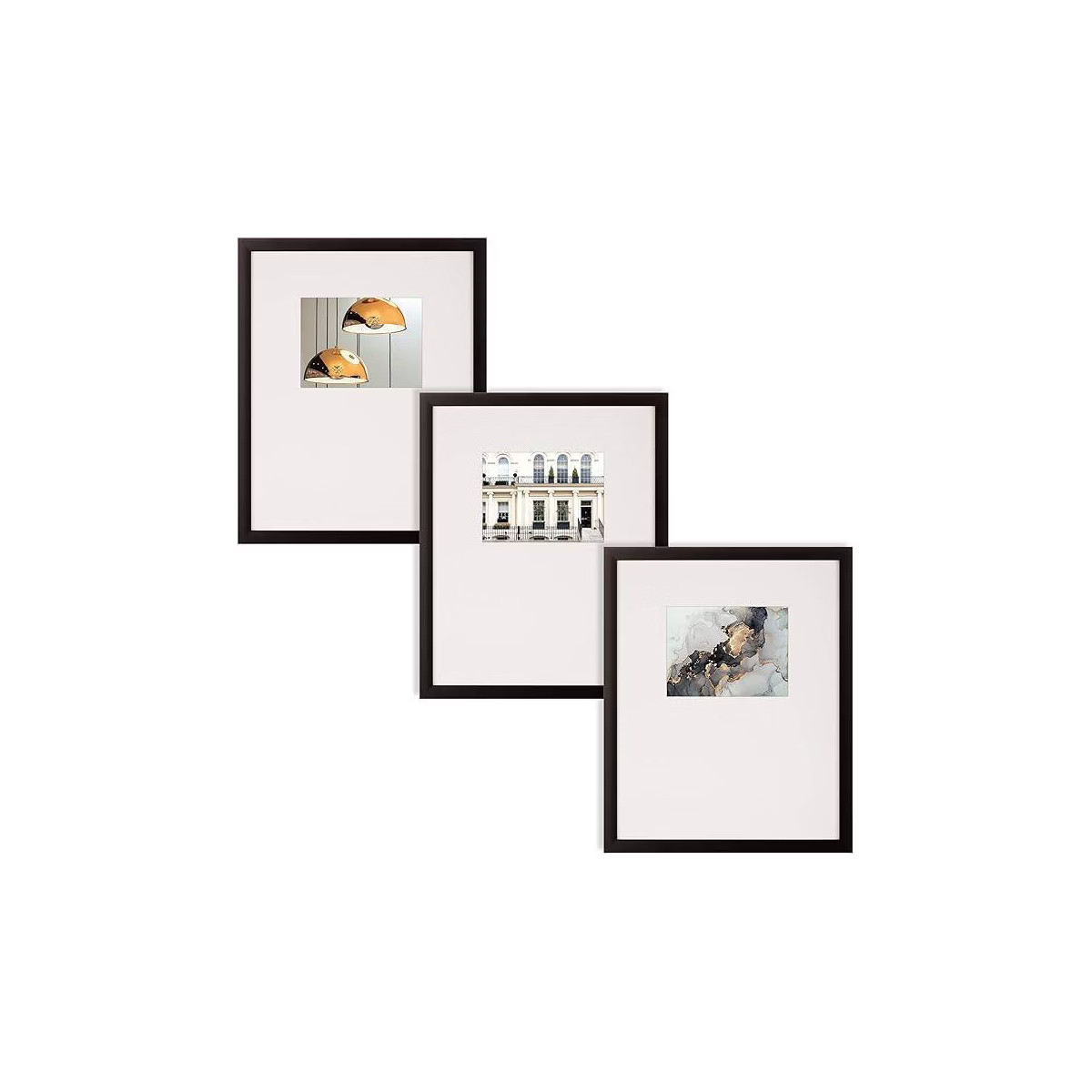 Instapoints (Set of 3) Gallery Wall Picture Frame Set 18"x24" Matted to 8"x10" with Offset Mat an... | Target