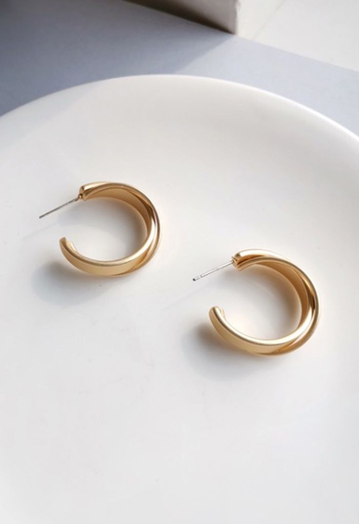 C-Shape Matte Earrings | Chicwish