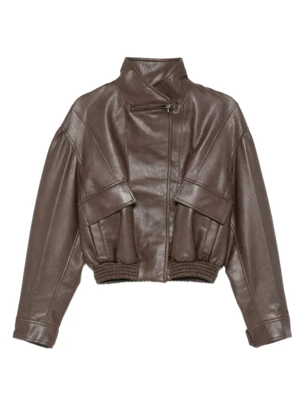 Low Classic faux-leather Bomber Jacket | Brown | FARFETCH | Farfetch Global
