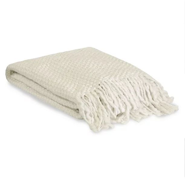 Vue Effie Chunky Woven Throw Blanket, 50" x 60", White | Walmart (US)