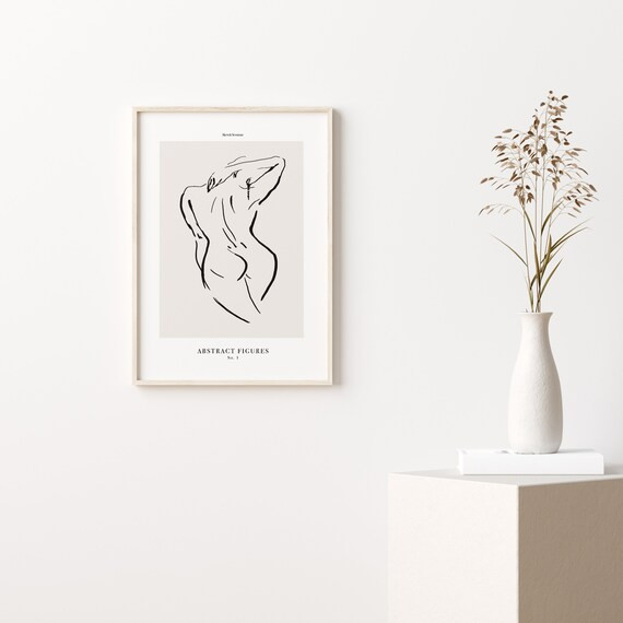 Woman Line Drawing  Abstract Line Drawing Print  Neutral - Etsy | Etsy (US)