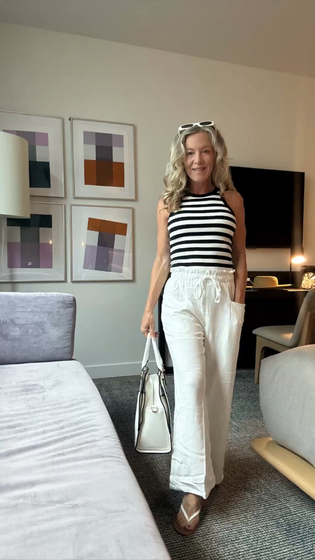 These tank tops are under $20 have a built-in bra and come in multiple colors paired with these awesome elastic waistband pants and these slip on shoes from Amazon. This outfit is a great go to caca
Small in both

#LTKootd #LTKdayinmylife #LTKmomlife