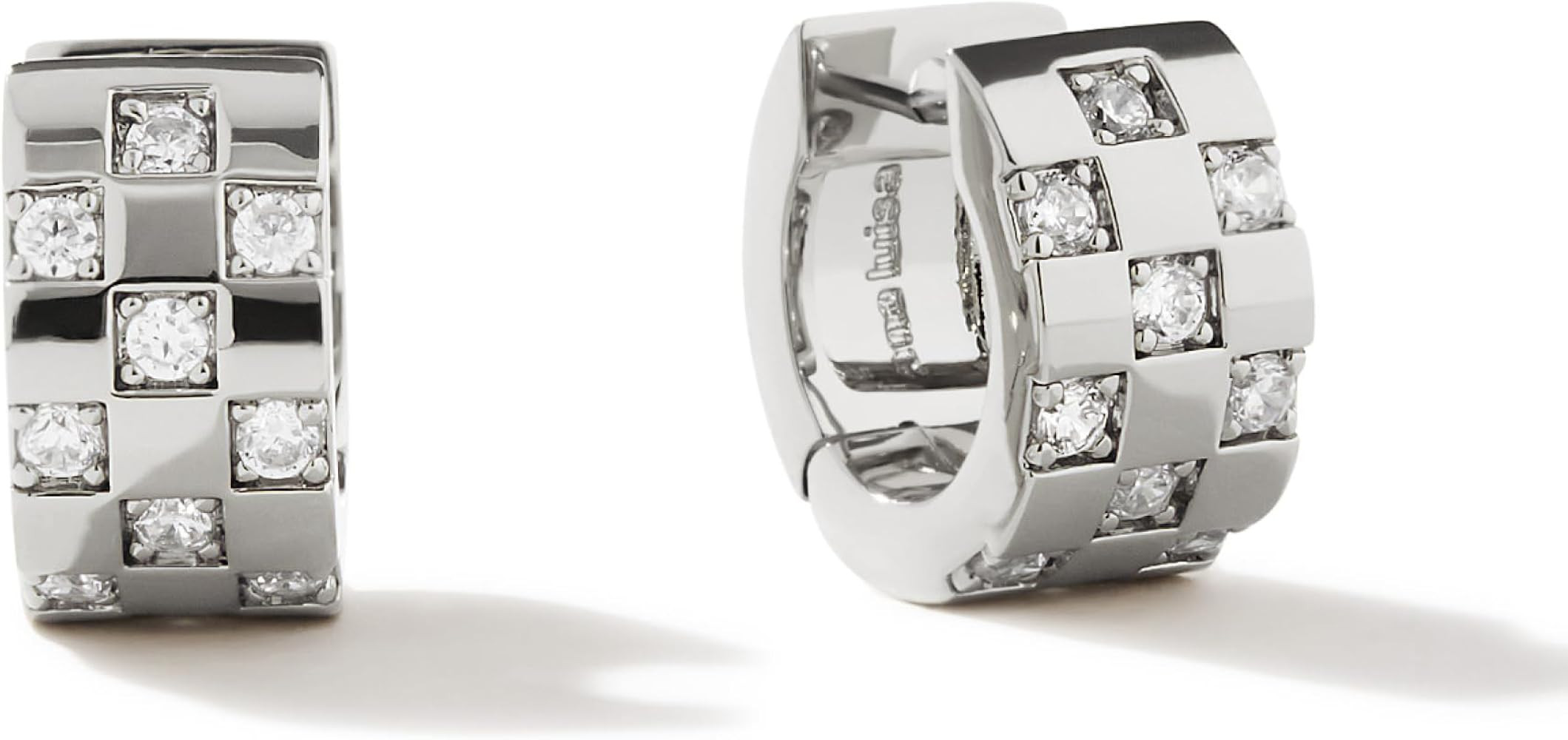 Ana Luisa Eden Huggie Hoop Earrings for Women - Chunky 14K Gold Plated & Silver Rhodium Plated Ho... | Amazon (US)