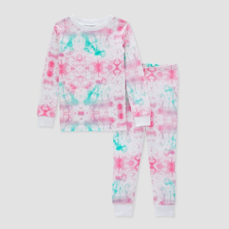 Burt's Bees Baby® Toddler Girls' 2pc Tie-Dye Organic Cotton Pajama Set - Light Pink | Target