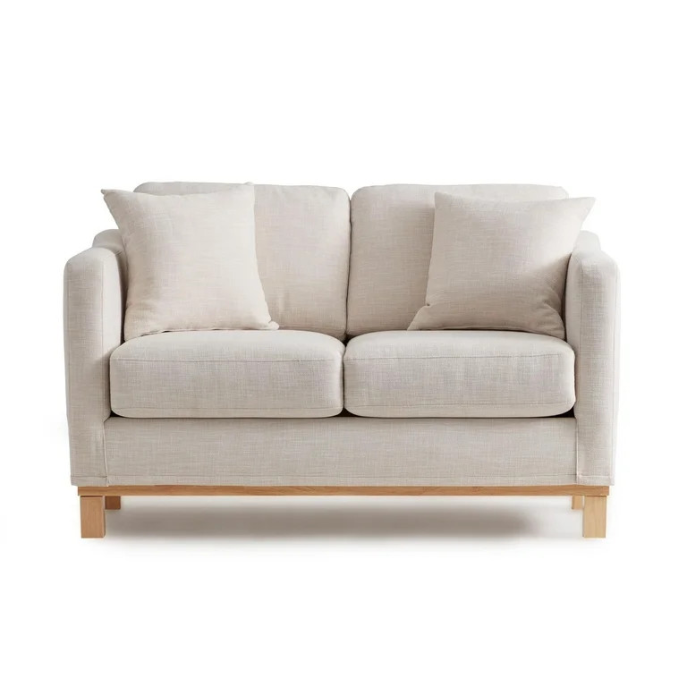 Gap Home Upholstered Wood Base Loveseat, Oat | Walmart (US)