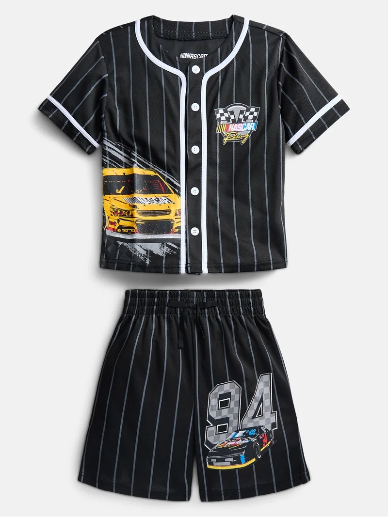 NASCAR Boys Baseball Jersey and Matching Shorts Set, 2-Piece, Sizes 4-12 | Walmart (US)
