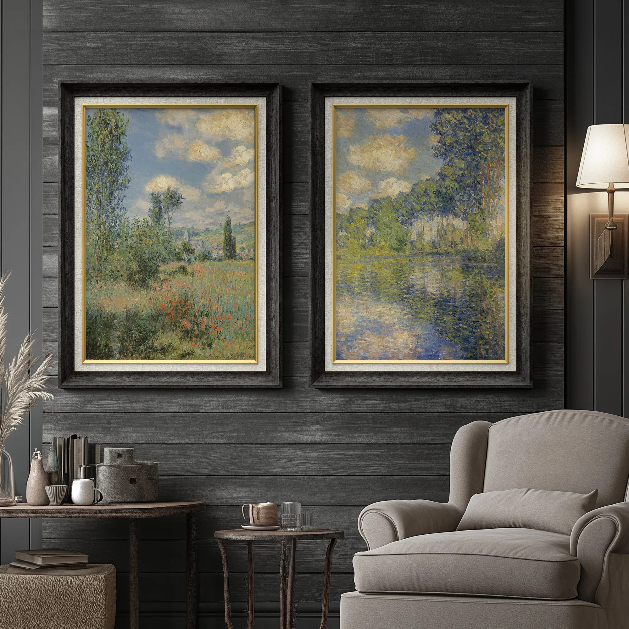 Set of 2 Premium Framed Art Artworks on Premium Canvas with 26"x36" Frame (Set of 2) | Wayfair North America