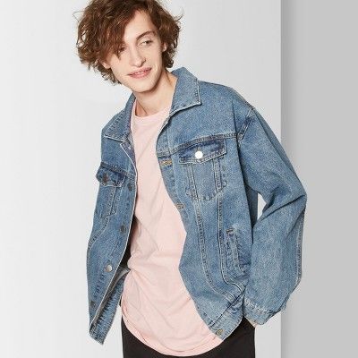Men's Long Sleeve Vintage Wash Jean Jacket - Original Use™ Indigo | Target