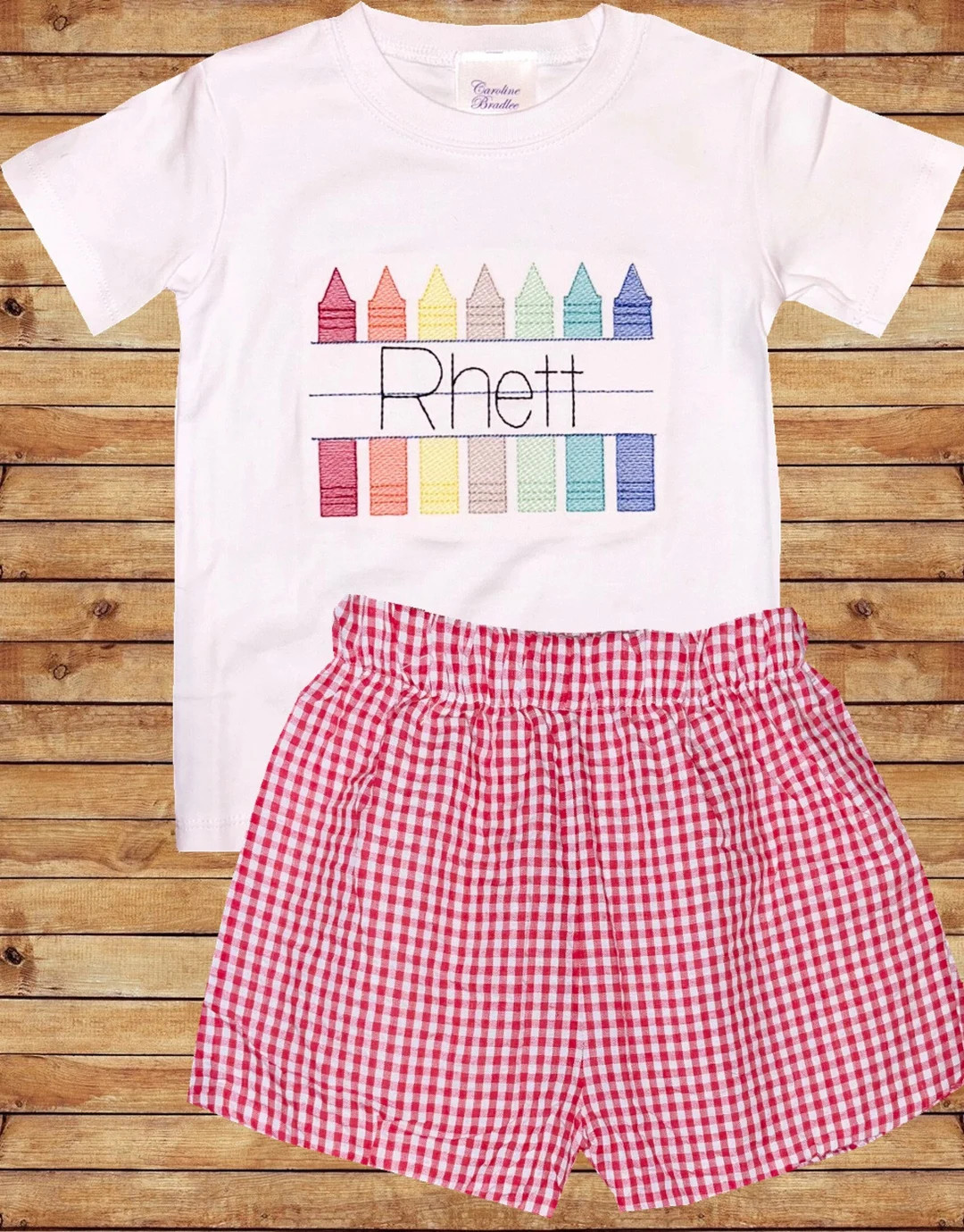 Boy's First Day of School Shirt With Crayons/back to School Personalized Crayons Shirt Outfit/shi... | Etsy (US)