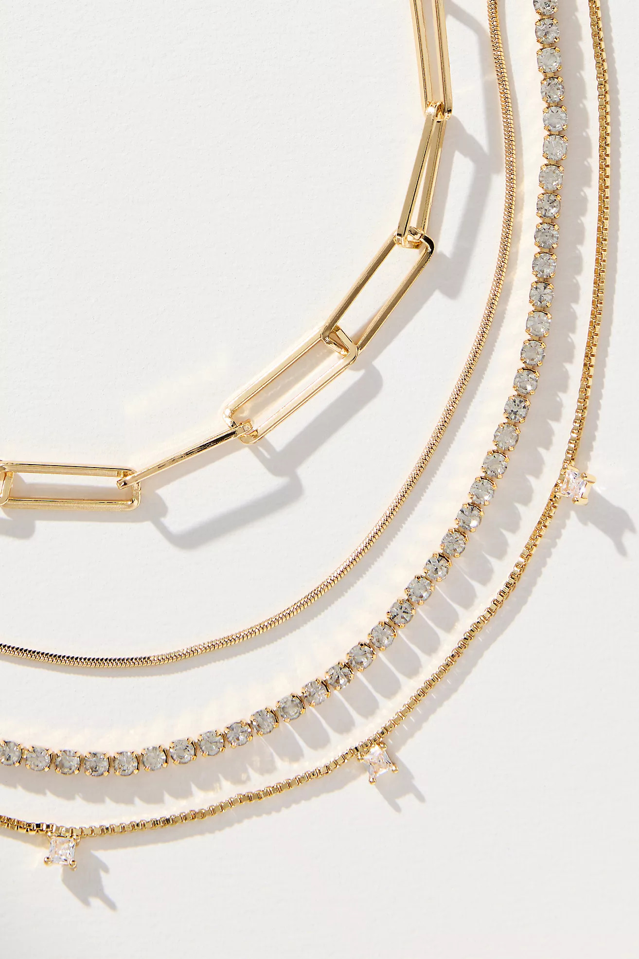 Ettika Mixed Chain & Crystal Necklaces, Set of 2 | Anthropologie (US)