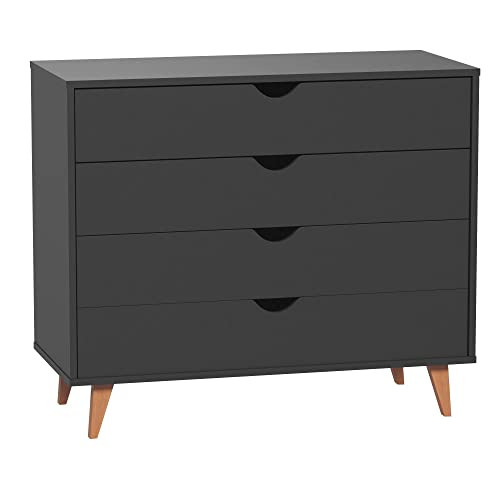 4 Drawer Dresser – Tall Dresser Storage Organizer – White, Black, Natural Wood Dressers for Bedroom  | Amazon (US)