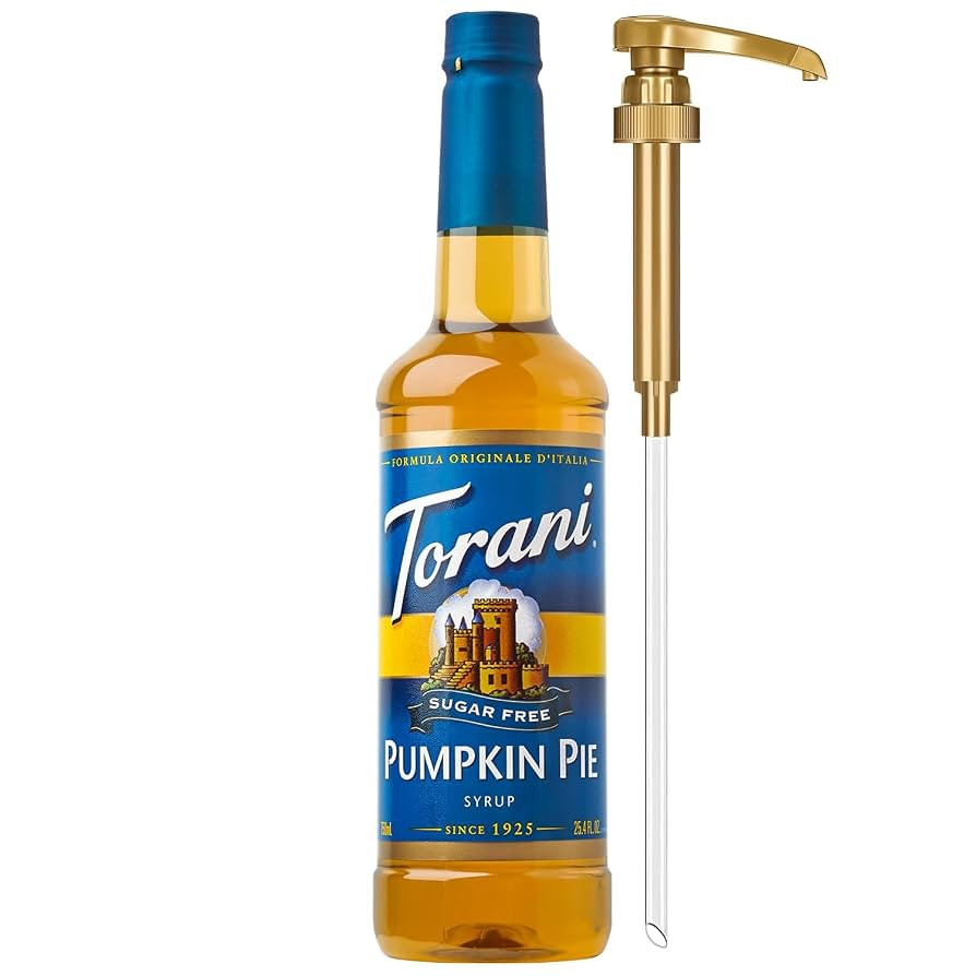 Torani Sugar Free Coffee Syrup, Pumpkin Pie Flavored Syrup for Drinks, Zero Calorie, Pump Include... | Amazon (US)