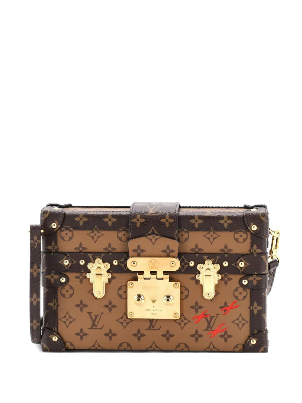 Louis Vuitton Pre-Owned Petite Malle Handbag Reverse Monogram Canvas clutch bag - Brown | Farfetch Global