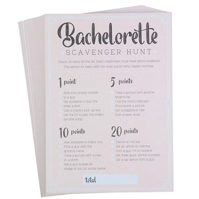 Juvale Bachelorette Party Game, 50-Pack Bar Scavenger Hunt Drinking Games and Dares, Fun Novelty Car | Target