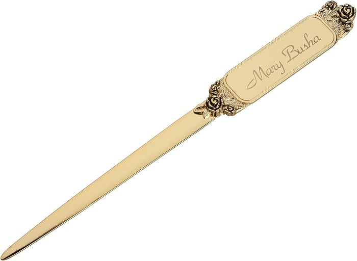 Custom 24K Gold Plated Letter Opener Knife \u2013 Antique Golden Rose Design - Flat Ergonomic Han... | Amazon (US)