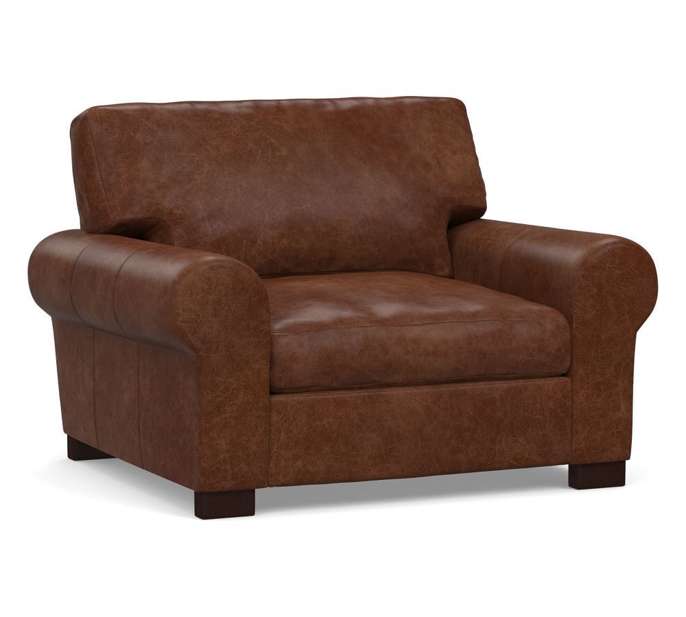 Turner Roll Arm Leather Armchair | Pottery Barn (US)