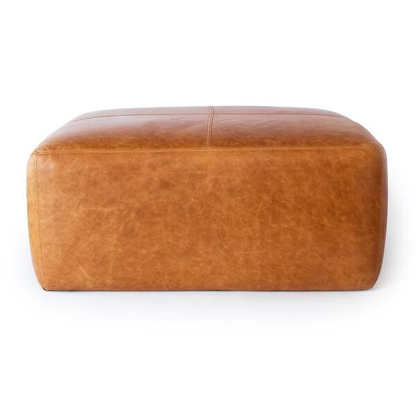 Poly and Bark Sequoia Ottoman - Cognac Tan | Bed Bath & Beyond