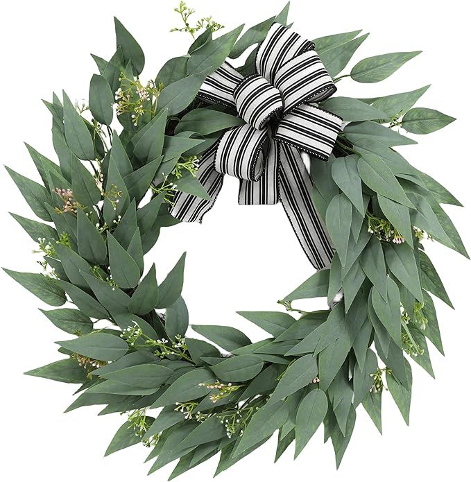 COLLECTIVE HOME - Artificial Wreath, 23" Artificial Wreath for Front Door, Spring Green Leaf for ... | Amazon (US)