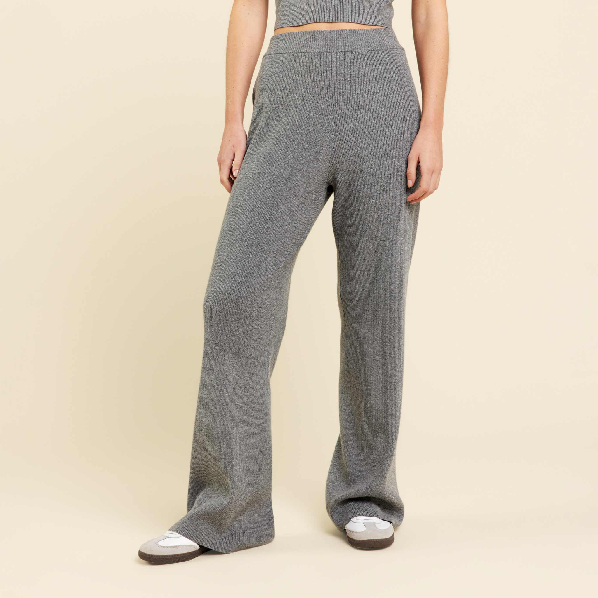 Ribbed Sweater Wide Leg Pant | nuuds