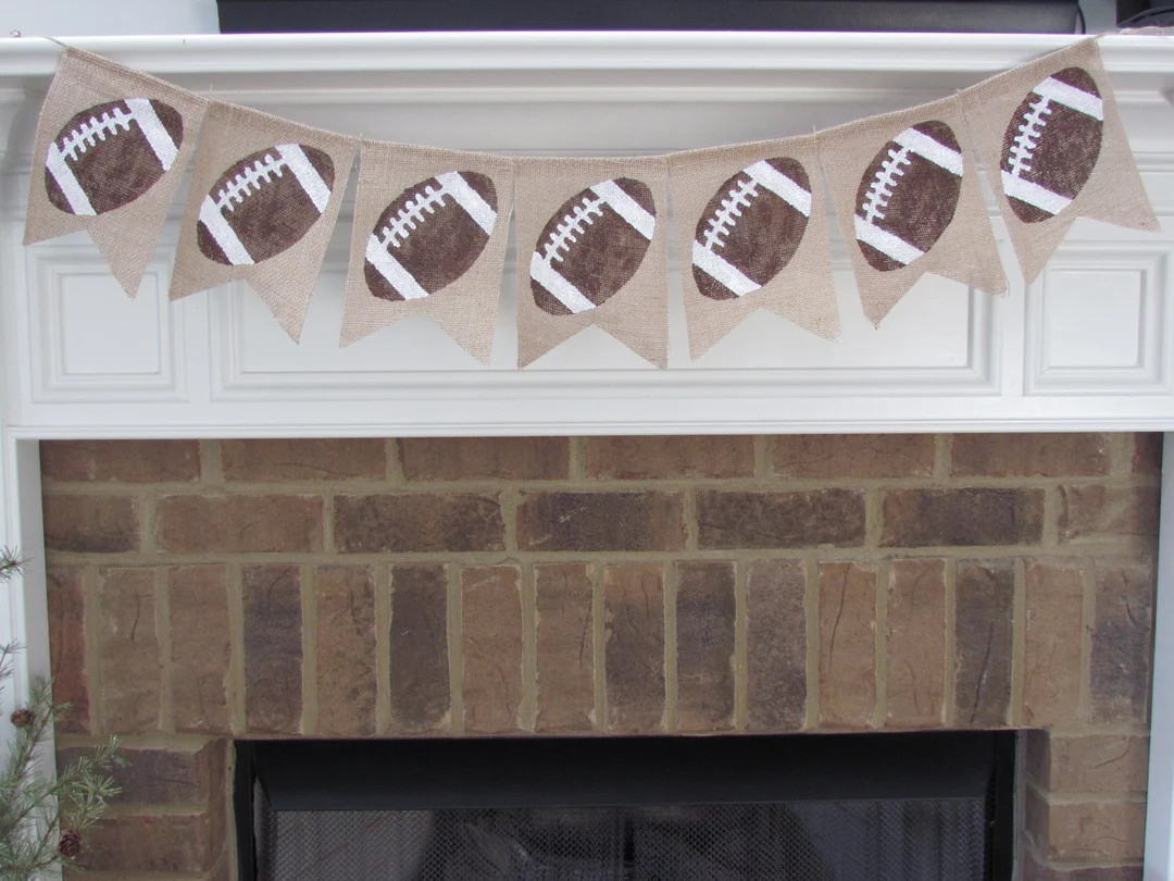Football Burlap Banner Super Bowl Burlap Banner Football - Etsy | Etsy (US)