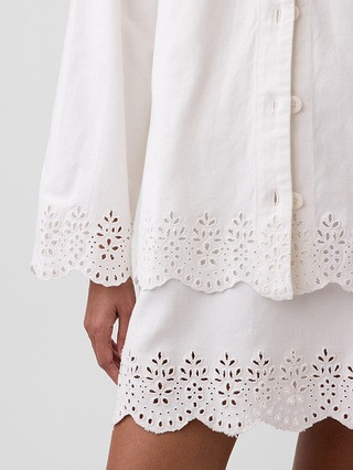 Eyelet Hem Relaxed Shirt Jacket | Gap (US)
