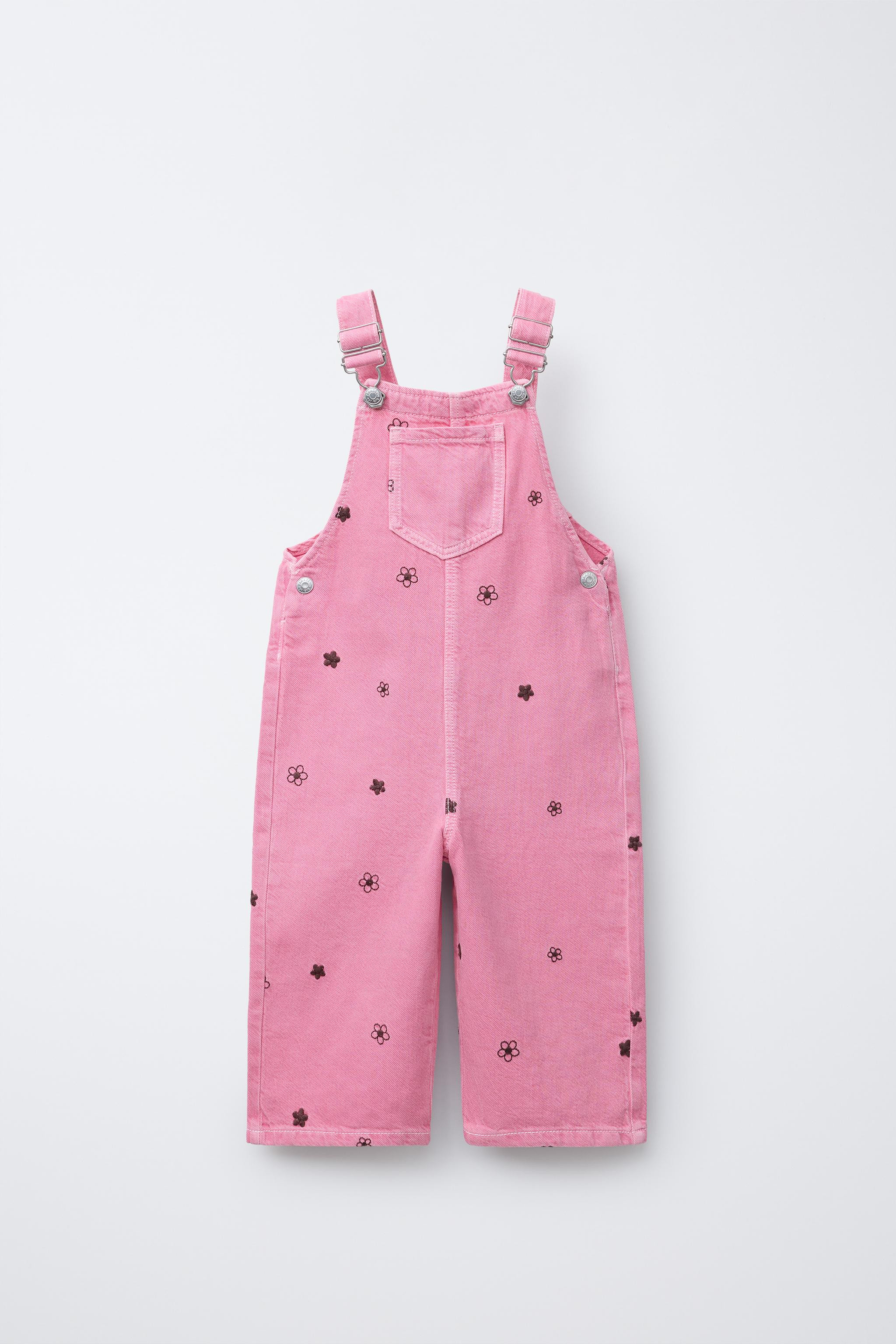 EMBROIDERED FLOWER TWILL OVERALLS | Zara US