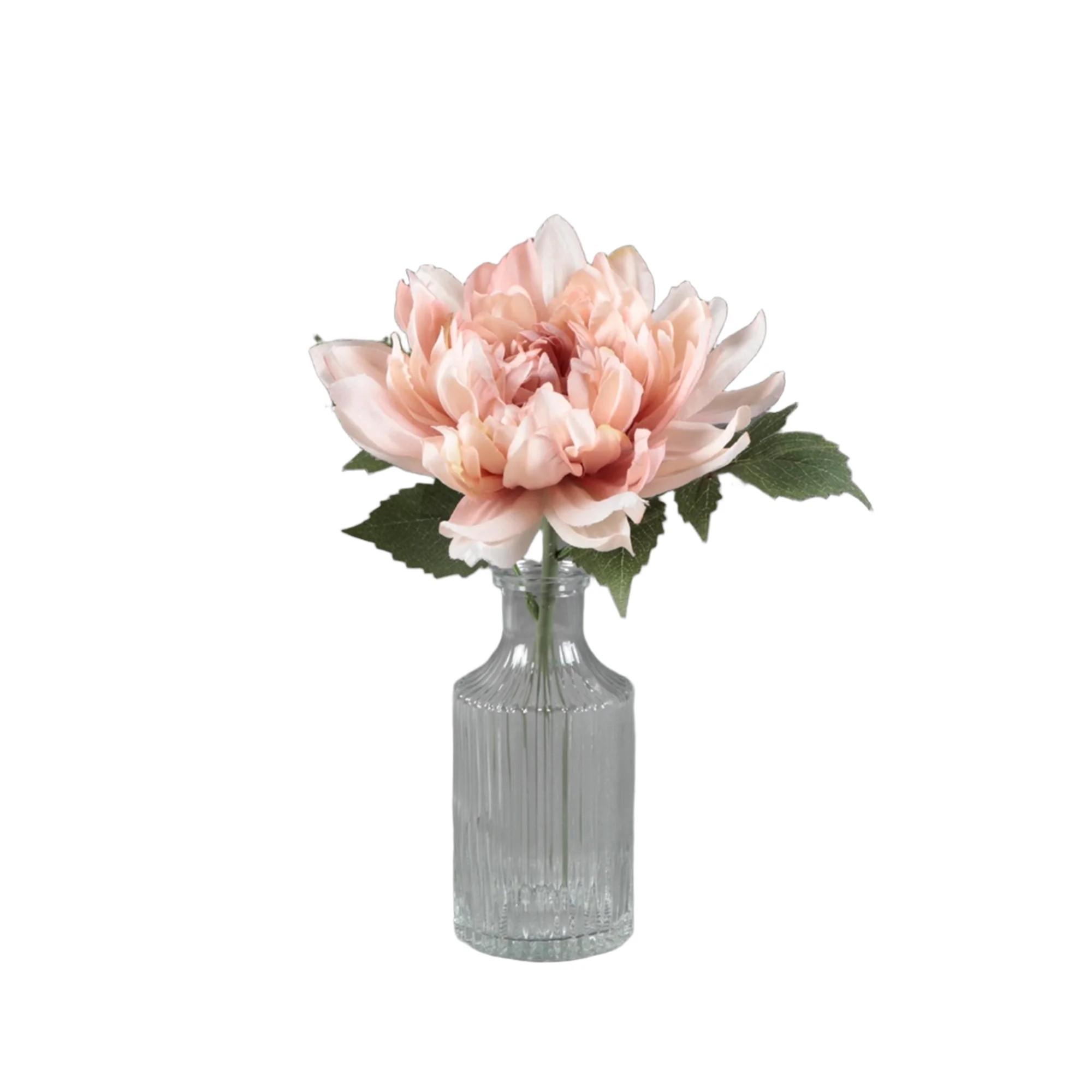 Home Decor Collection 10.25" Pink Faux Peony in Glass Vase | Walmart (US)