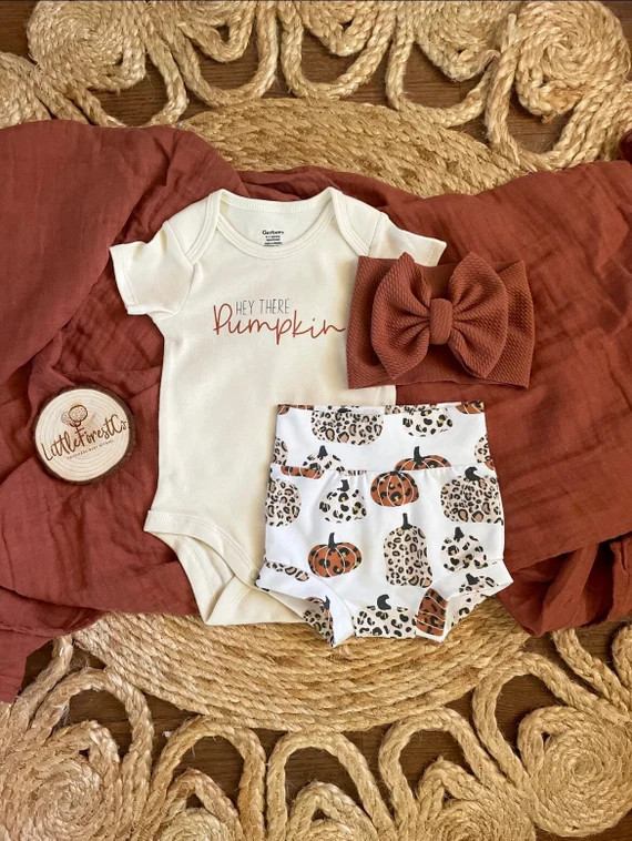 Hey There Pumpkin Bodysuit & Bummies Set  Leopard Pumpkin - Etsy | Etsy (US)