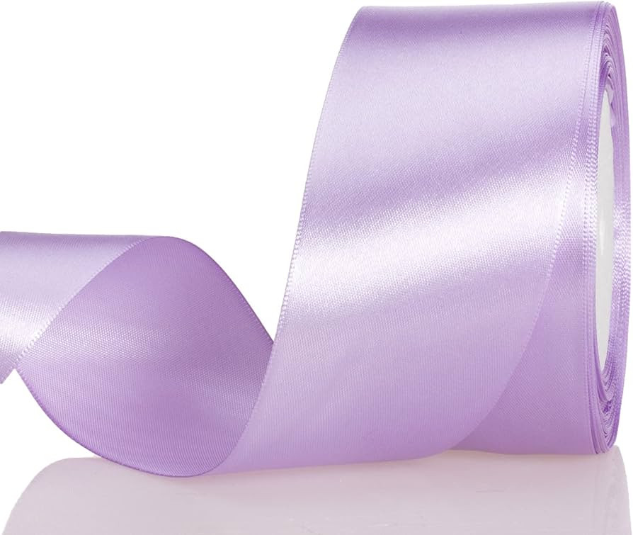 ATRBB 25 Yards 2 inches Satin Ribbon for Wedding,Handmade Bows and Gift Wrapping (Lilac) | Amazon (US)