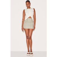 Sage Stripe Mini Skirt | PrettyLittleThing US