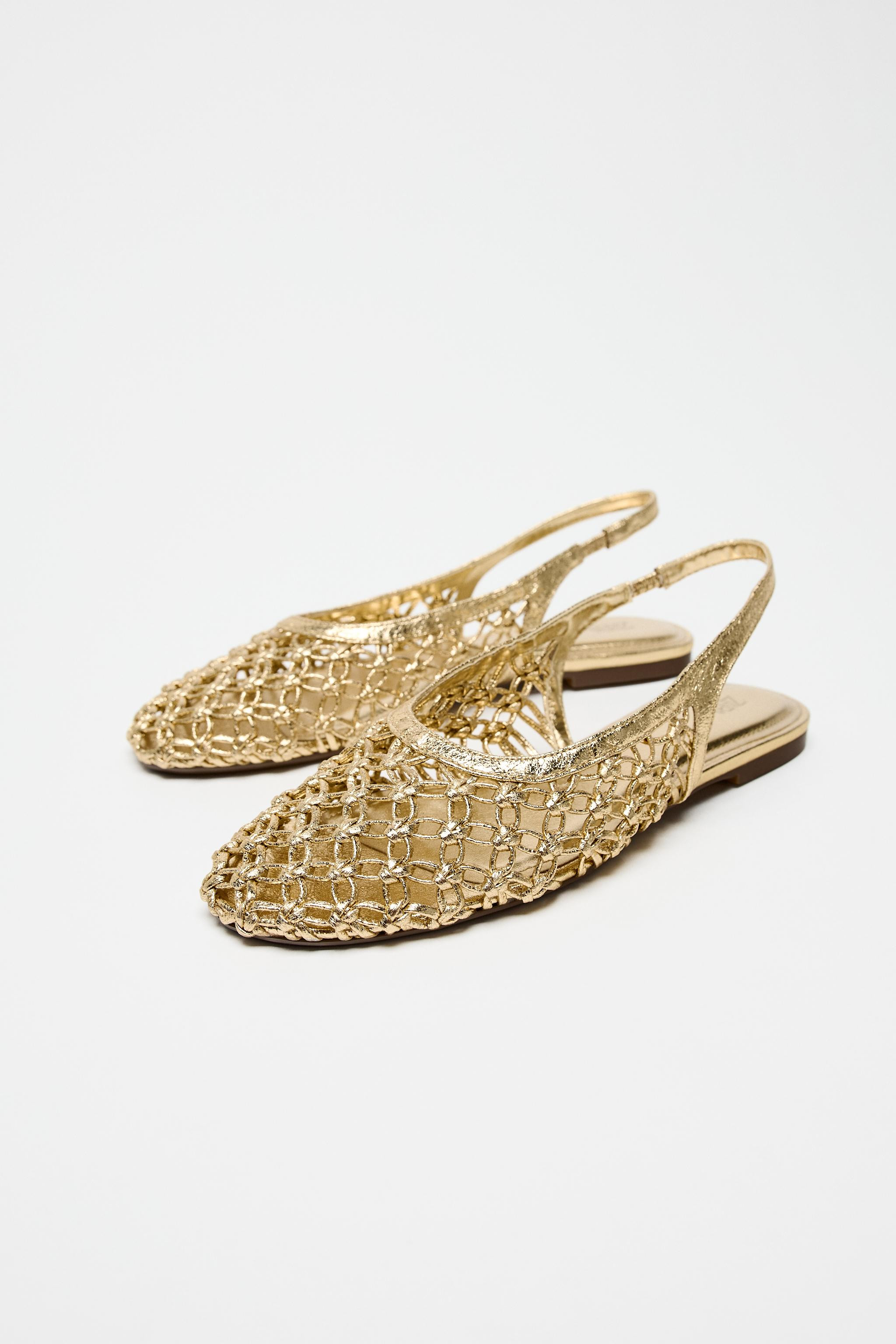 METALLIC BRAIDED SLINGBACKS | Zara US