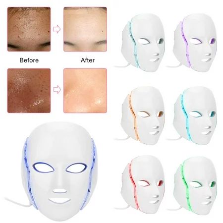 Tebru Photon Mask LED Face Mask Photon LED Mask Face Anti Wrinkle Acne Removal Skin Rejuvenation Mac | Walmart (US)