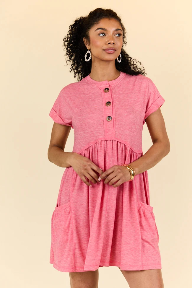 What's The Occasion Red Button Knit Dress SALE | Pink Lily