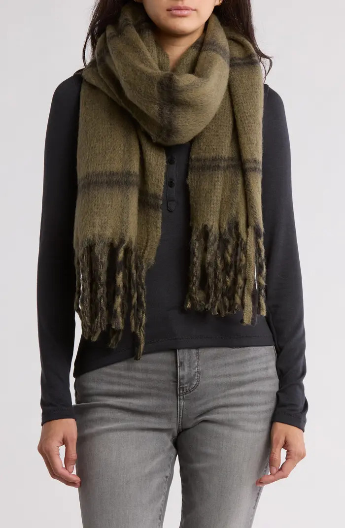 Oversize Brushed Check Scarf | Nordstrom Rack