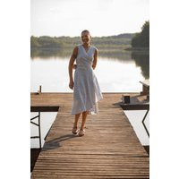 Light Linen Wrap Dress, Striped Long Dress | Etsy (US)