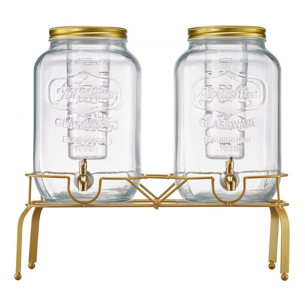 Drink Dispenser 2 Gal Beverage Dispenser for Parties Glass with Stand (Set of 2) | Wayfair North America