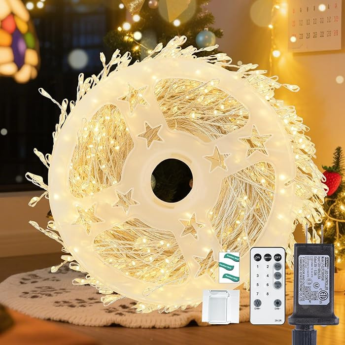 Dailyart Fairy Lights Plug in, 1000 Led Small Warm Wreath Lights with Remote 75Ft Long Waterproof... | Amazon (US)