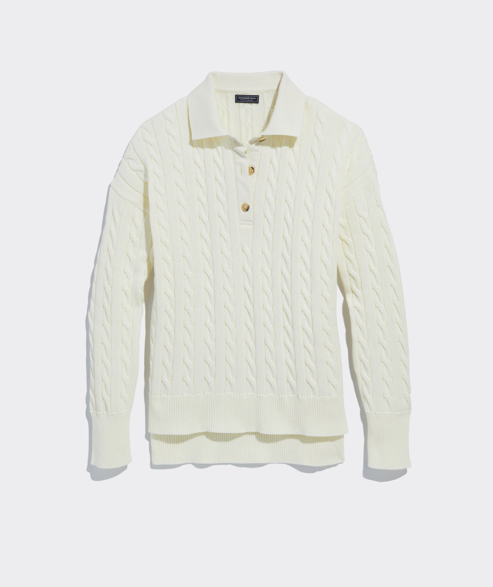 Cotton Cable Polo Sweater | vineyard vines