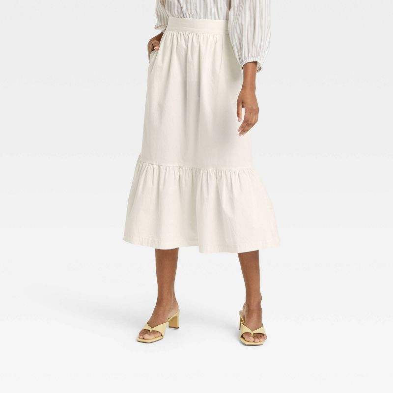 Women's Tiered Midi A-Line Skirt - A New Day™ | Target